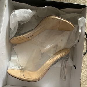 Fashionnova clear and nude heels